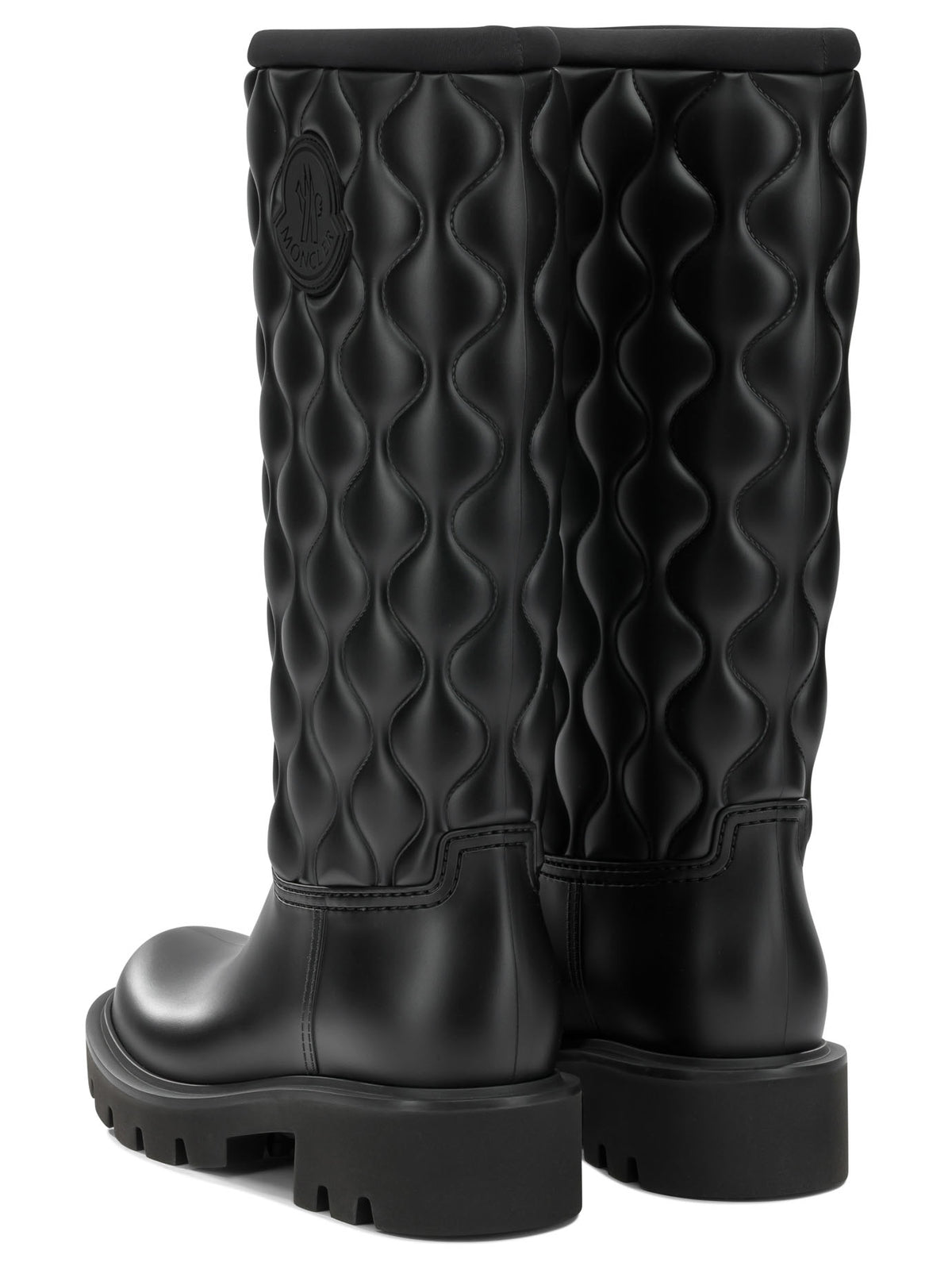 Moncler "Kickstream Quilt" Rain Boots - Black