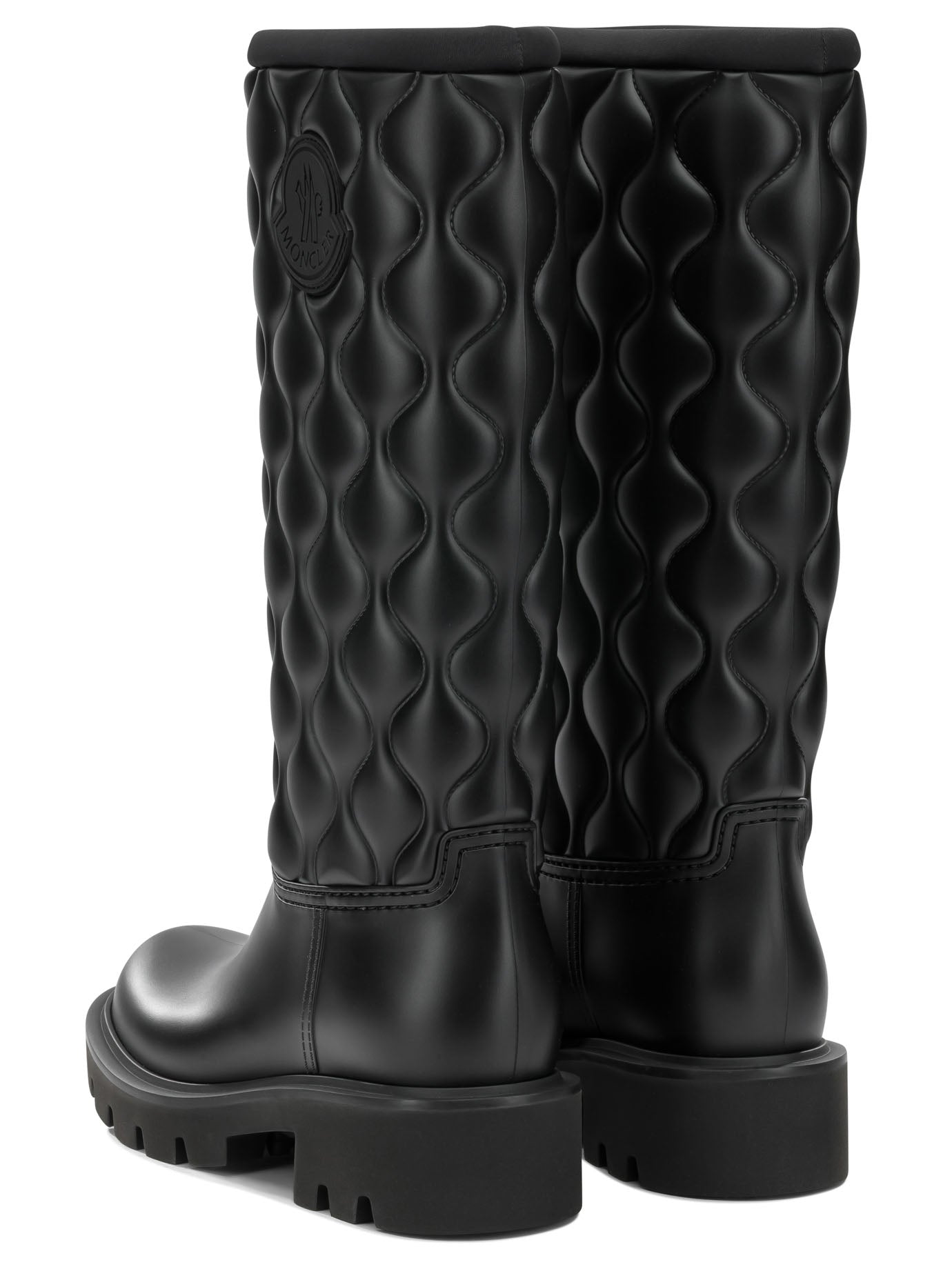 Moncler "Kickstream Quilt" Rain Boots - Black