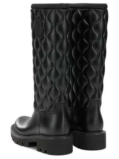 Moncler "Kickstream Quilt" Rain Boots - Black