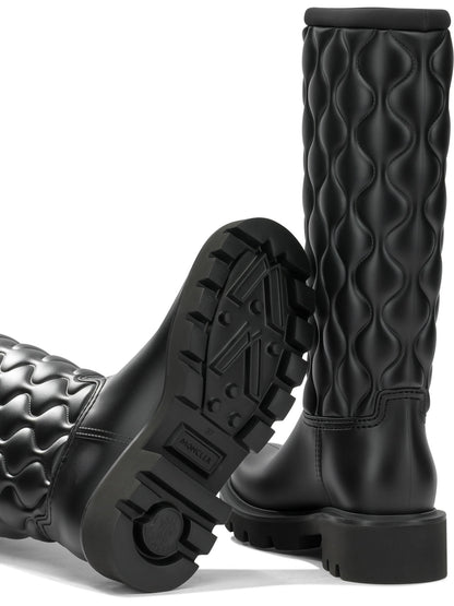 Moncler "Kickstream Quilt" Rain Boots - Black