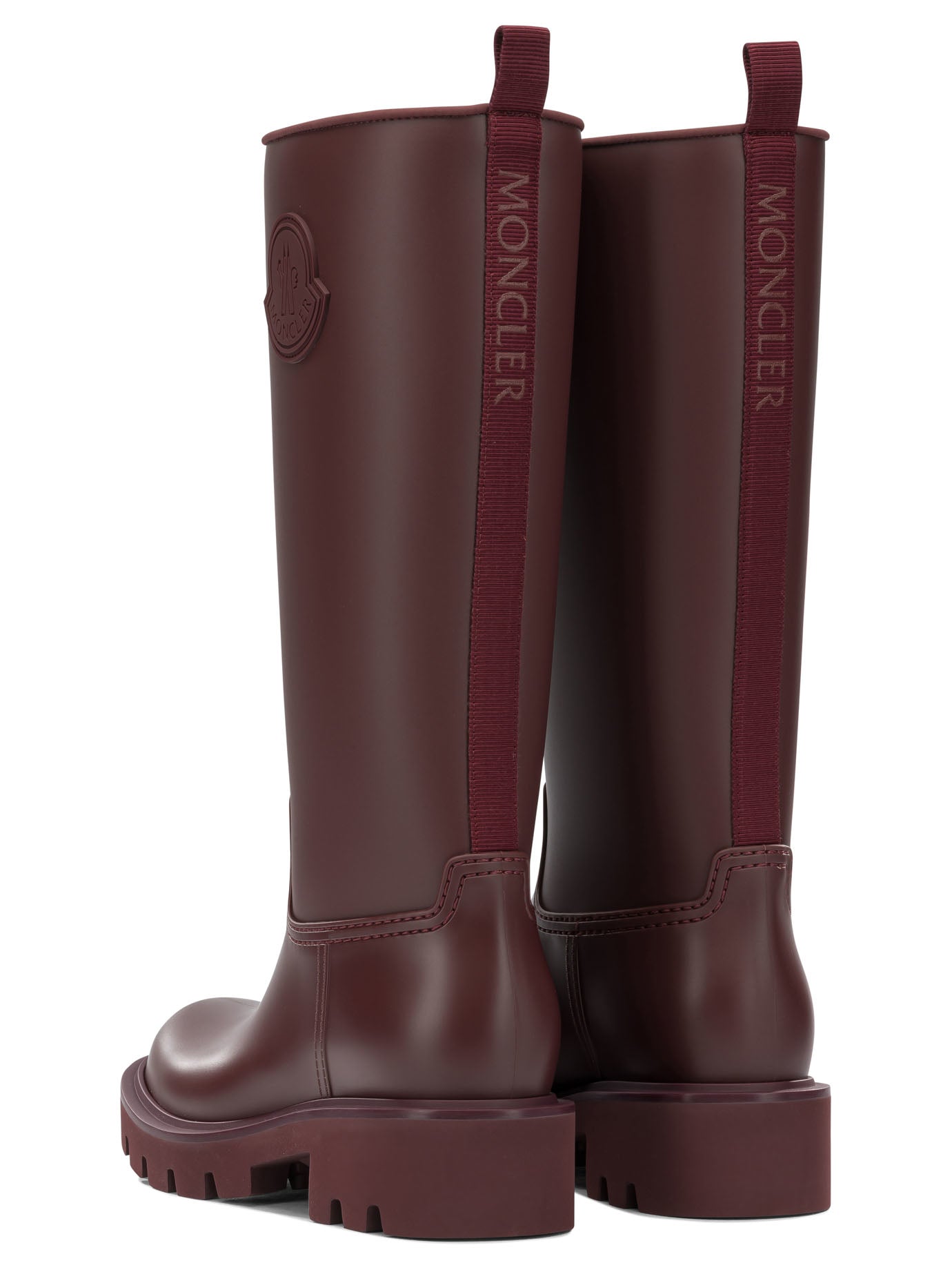 Moncler "Kickstream High" Rain Boots - Bordeaux