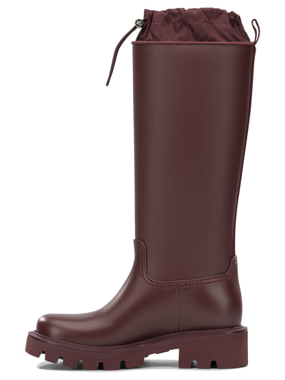 Moncler "Kickstream High" Rain Boots - Bordeaux
