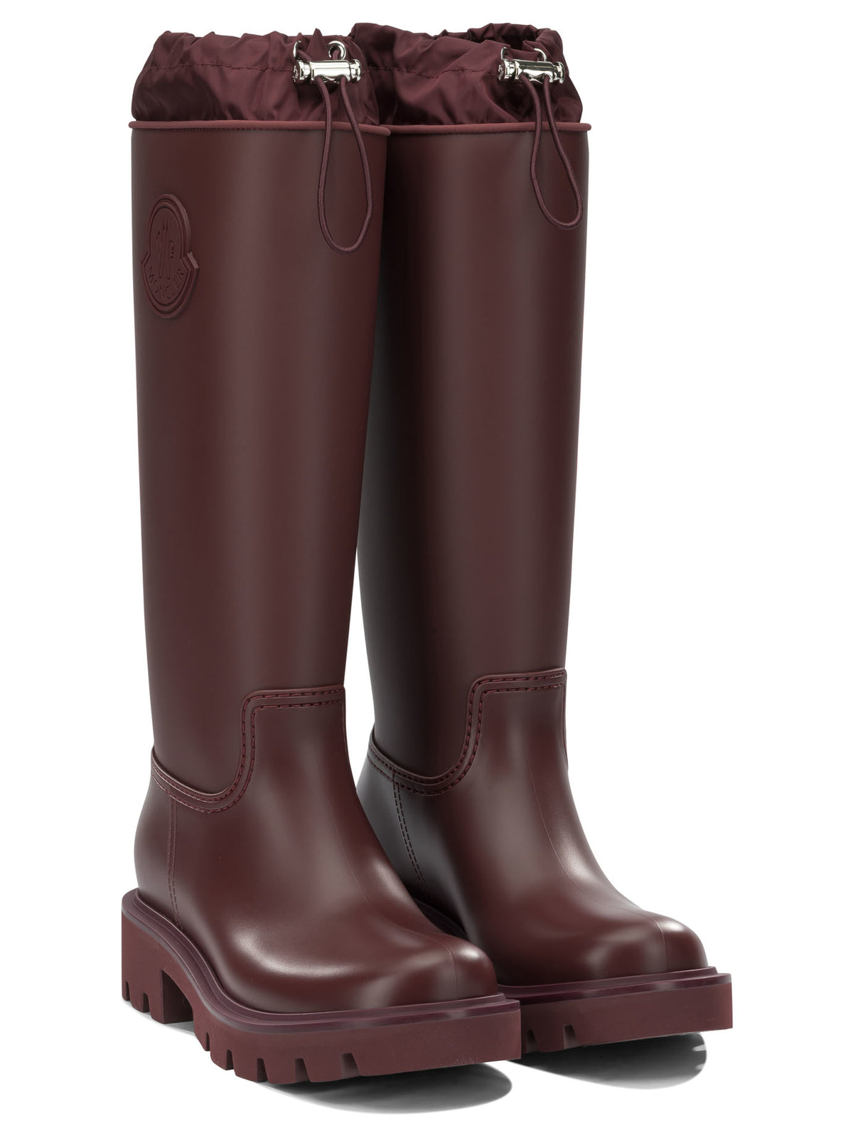 Moncler "Kickstream High" Rain Boots - Bordeaux