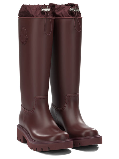 Moncler "Kickstream High" Rain Boots - Bordeaux