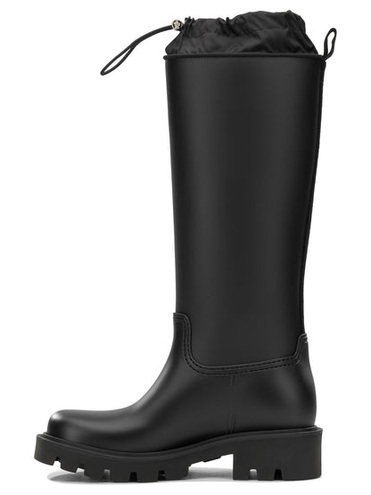 Moncler "Kickstream High" Rain Boots - Black