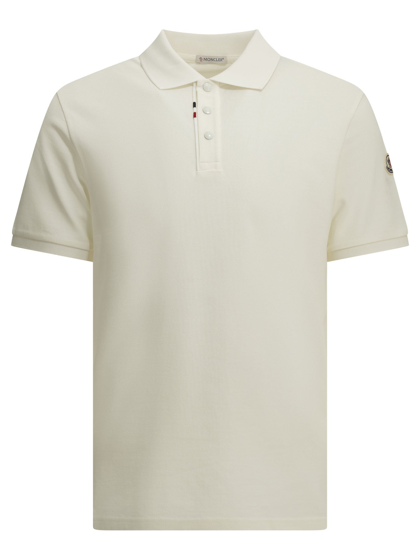 Moncler Button-down polo shirt with logo - White