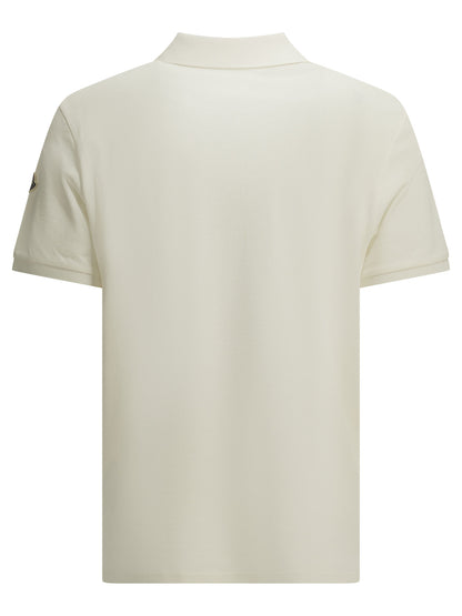 Moncler Button-down polo shirt with logo - White