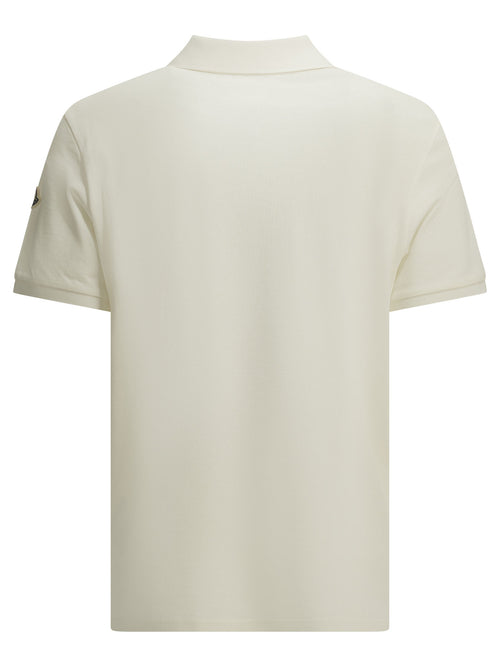 Moncler Button-down polo shirt with logo - White