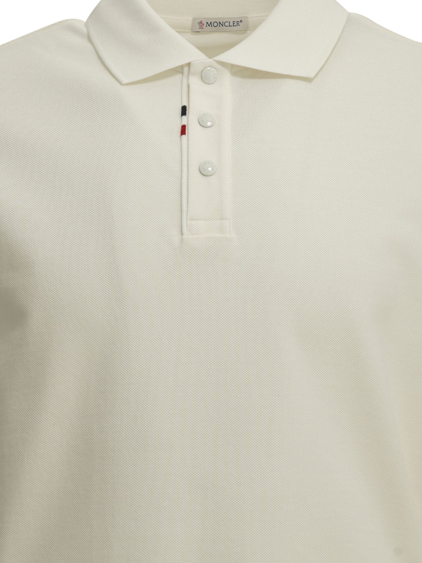 Moncler Button-down polo shirt with logo - White