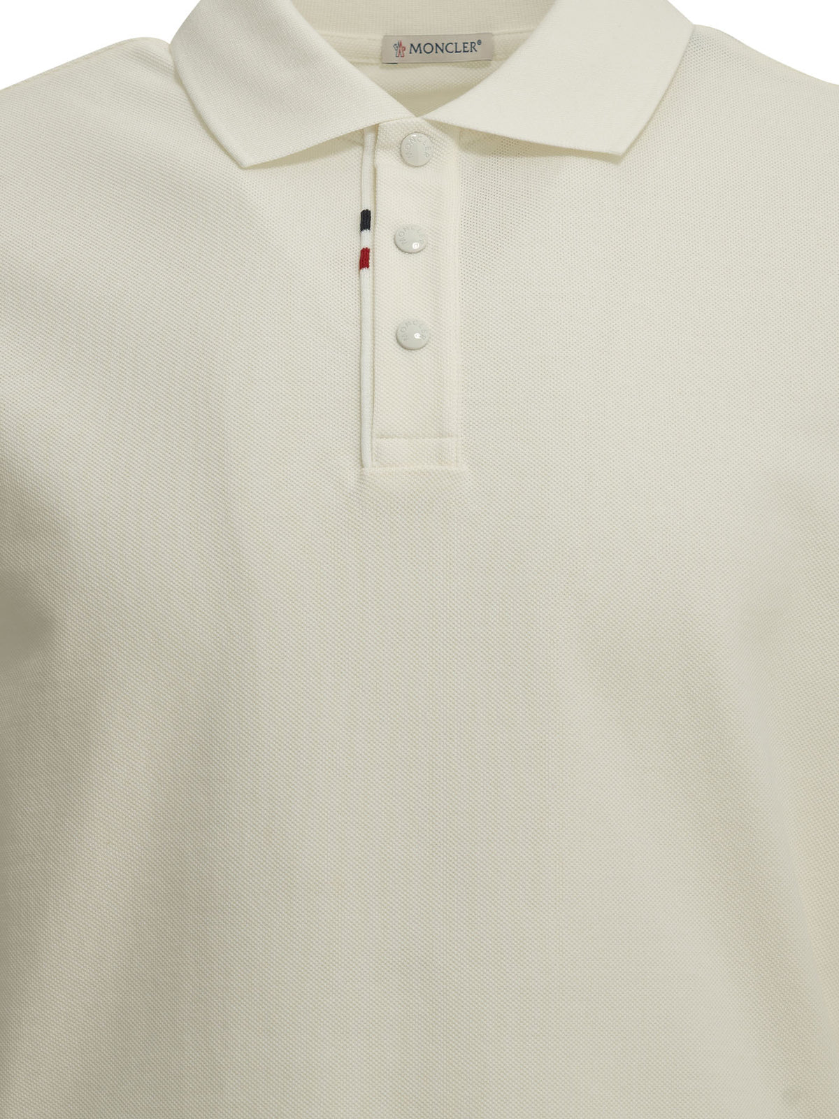 Moncler Button-down polo shirt with logo - White