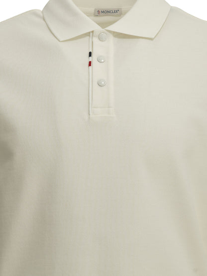 Moncler Button-down polo shirt with logo - White