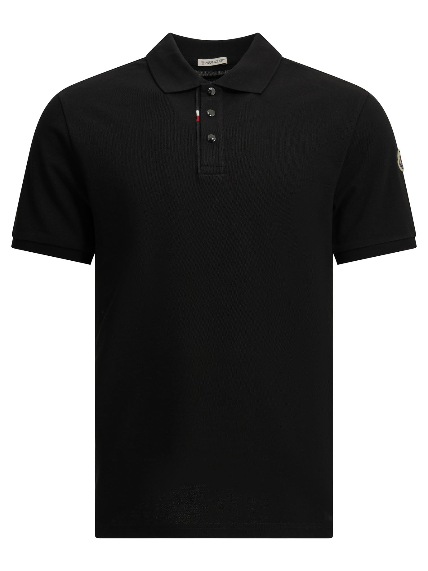 Moncler Button-down polo shirt with logo - Black
