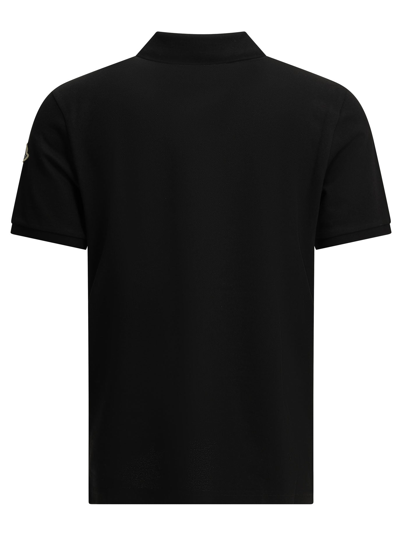 Moncler Button-down polo shirt with logo - Black