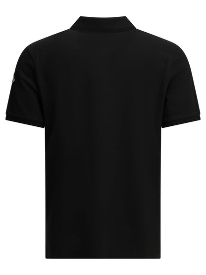 Moncler Button-down polo shirt with logo - Black