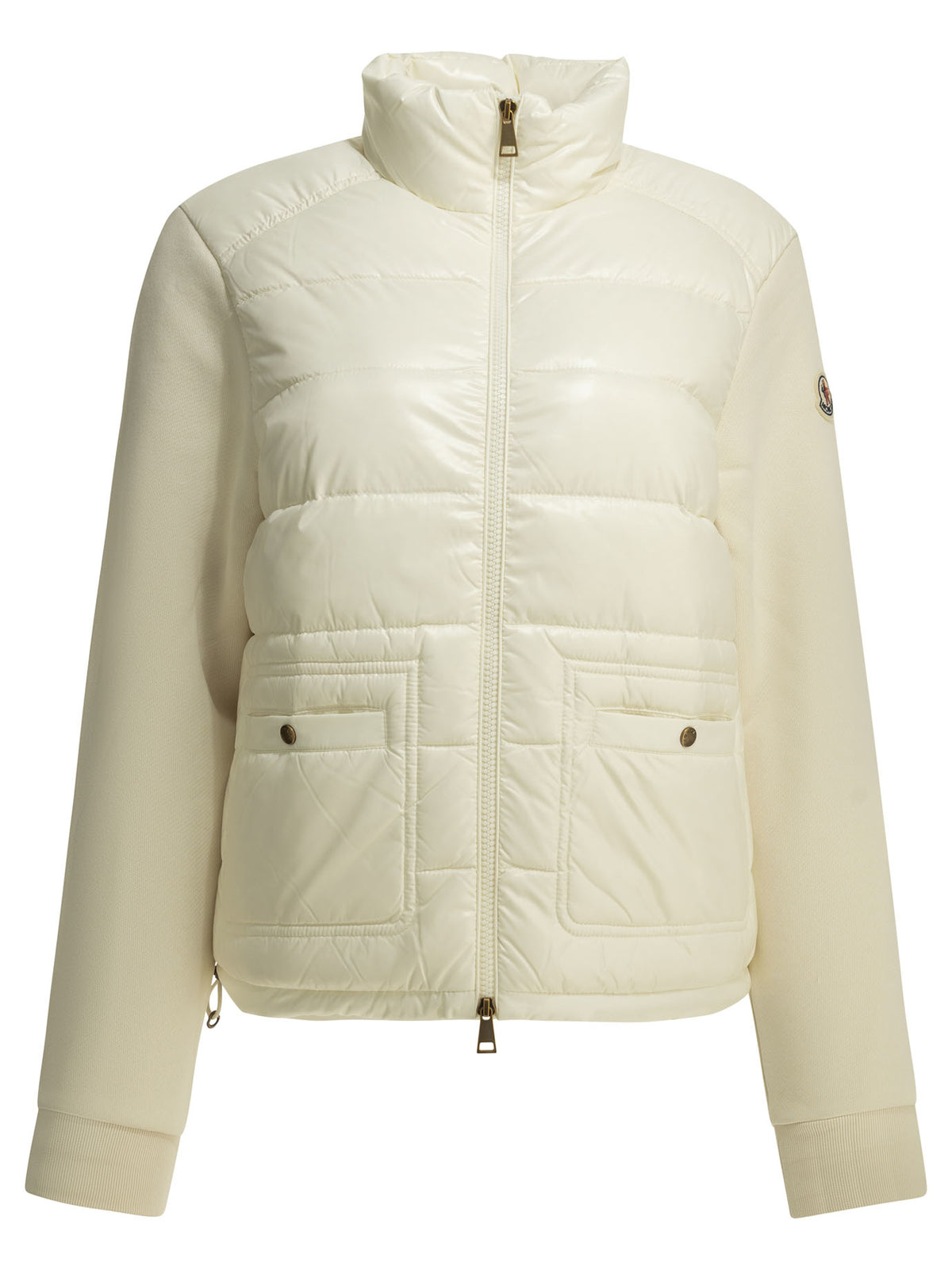 Moncler Quilted Zip-Up Sweatshirt - White