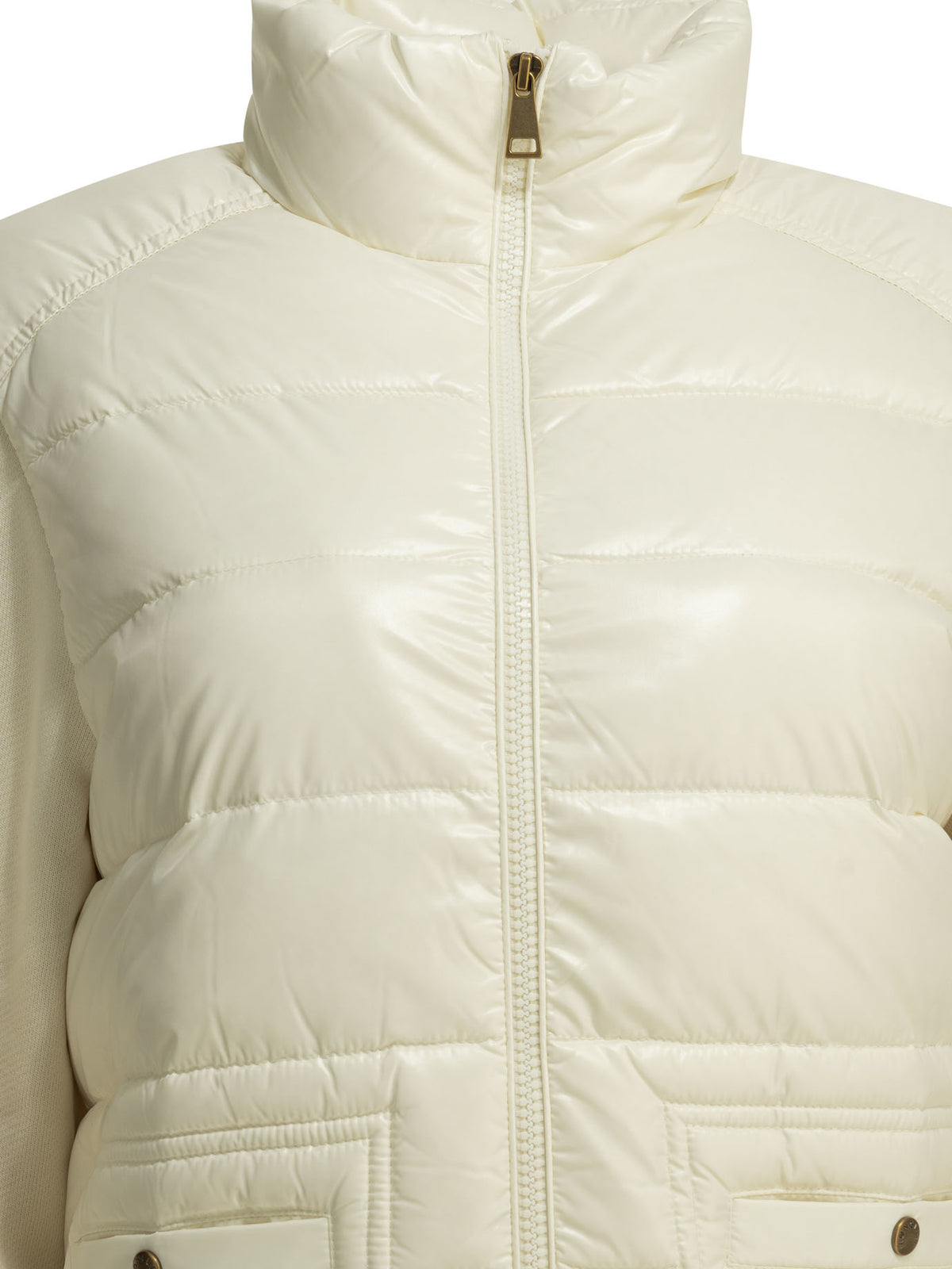 Moncler Quilted Zip-Up Sweatshirt - White