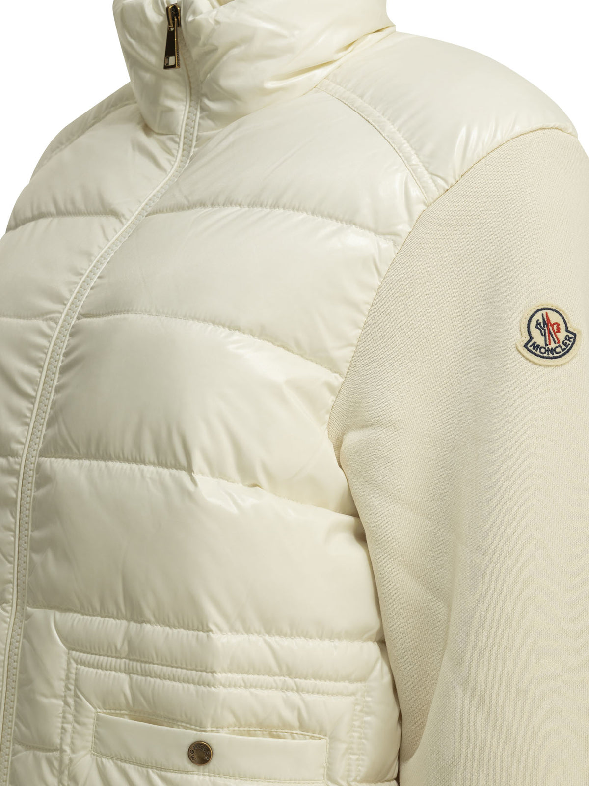 Moncler Quilted Zip-Up Sweatshirt - White