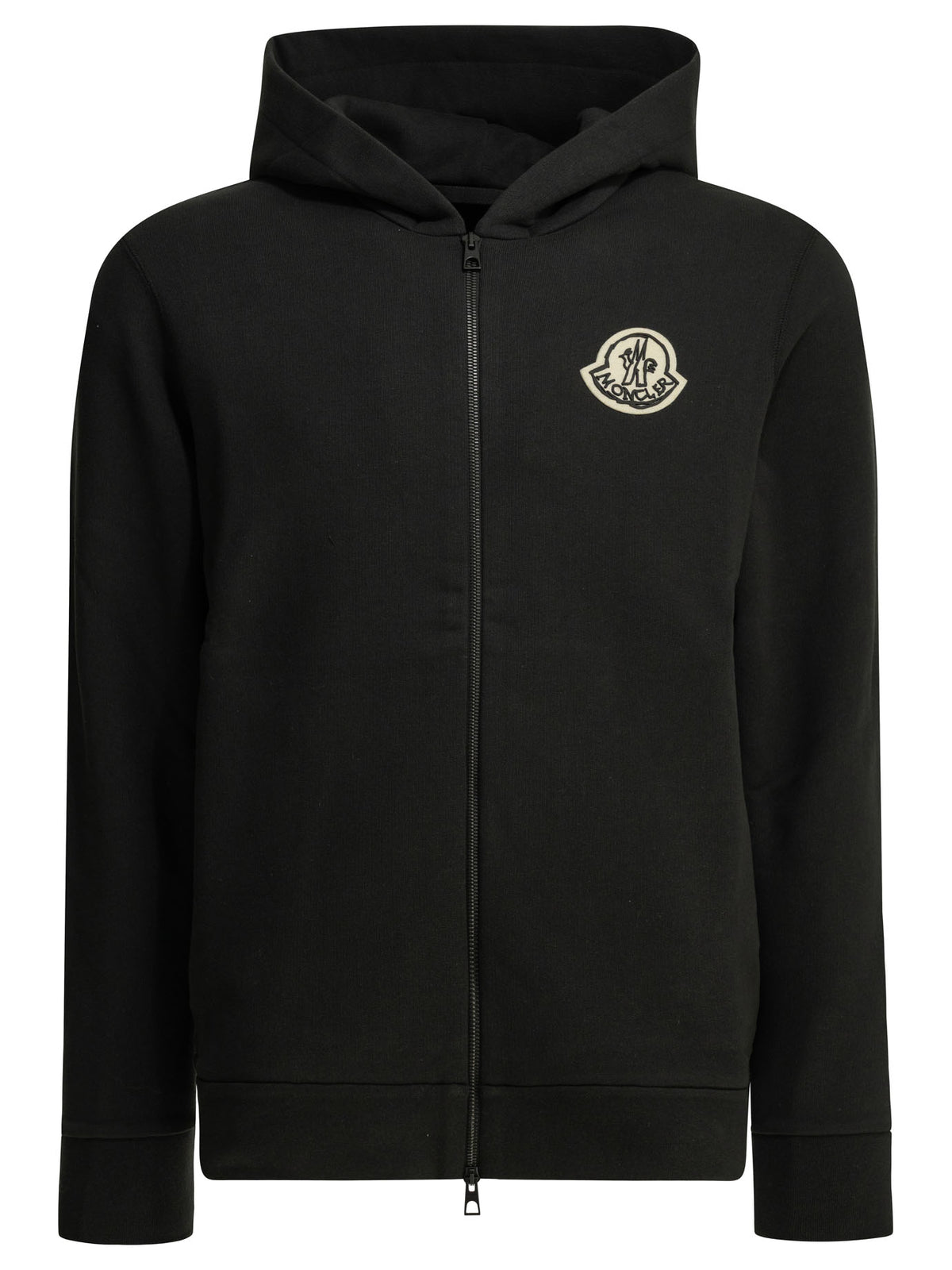 Moncler Zip-up Sweatshirt with Logo - Black
