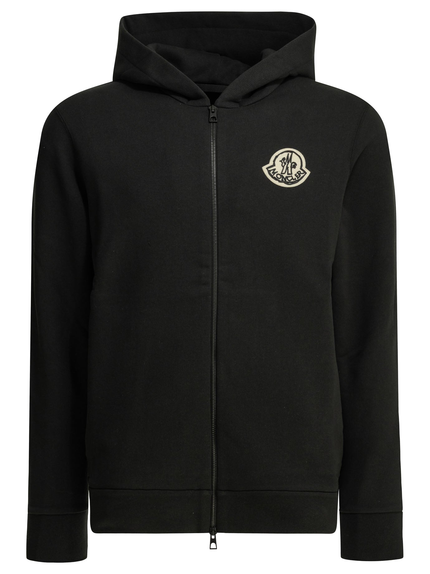 Moncler Zip-up Sweatshirt with Logo - Black