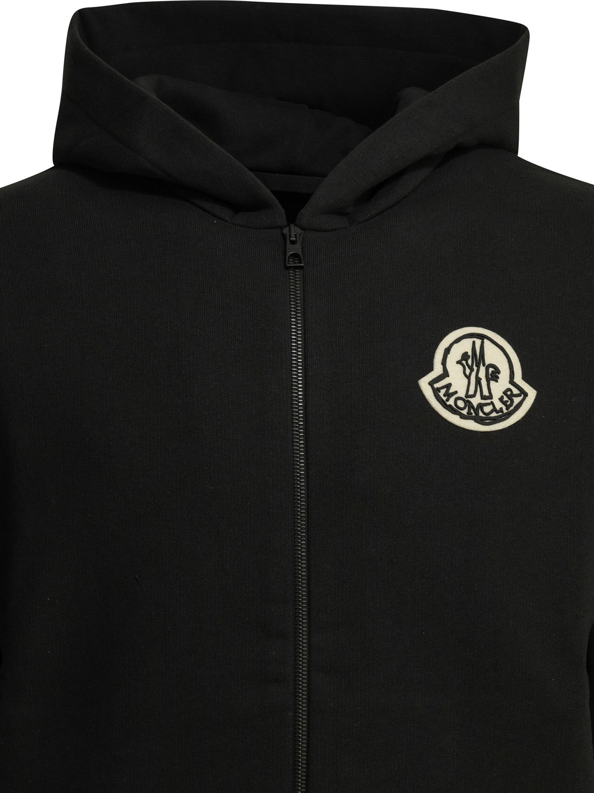 Moncler Zip-up Sweatshirt with Logo - Black