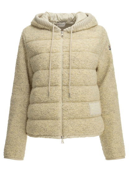 Moncler Teddy-fabric zip-up hoodie - White