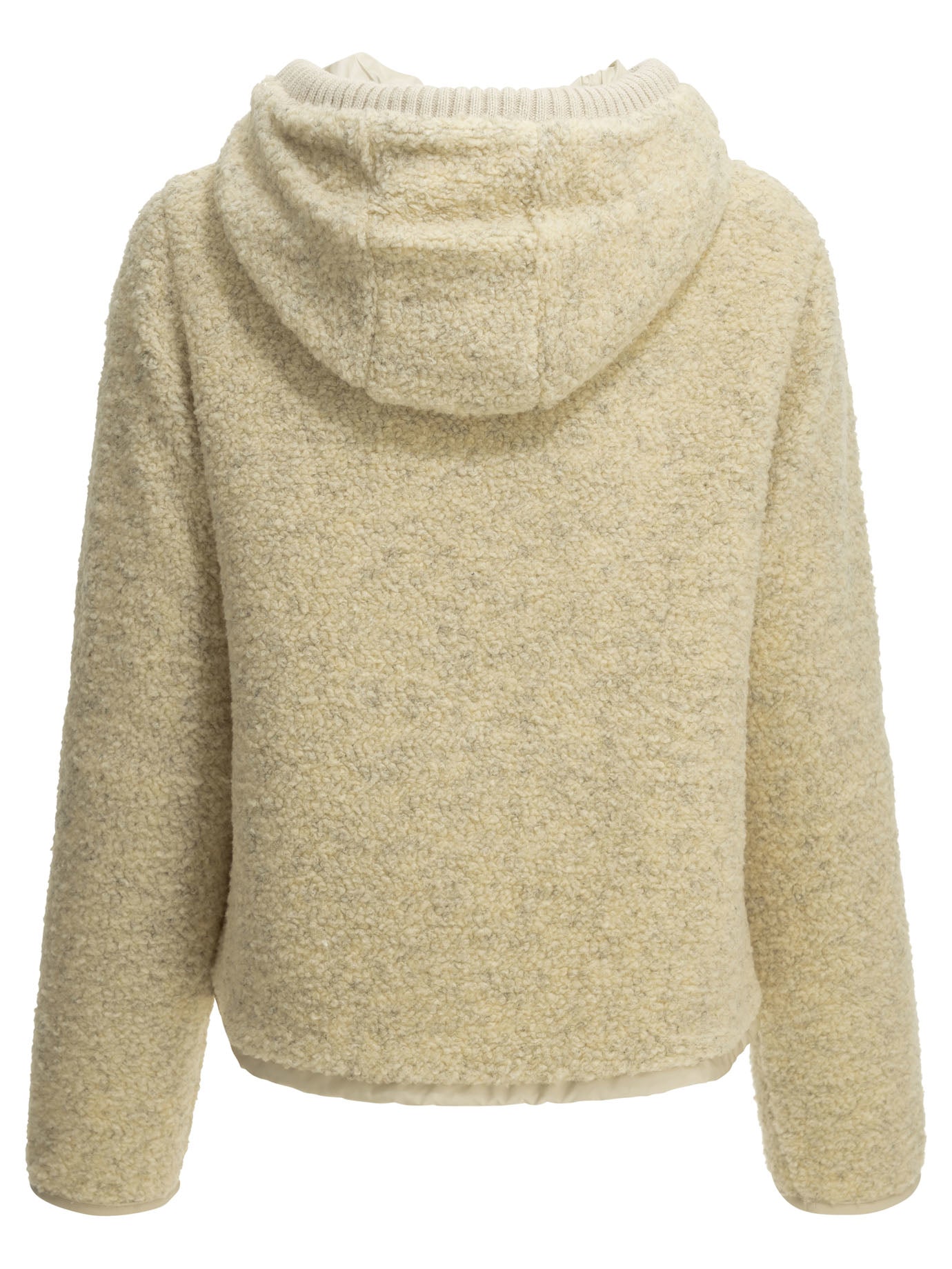 Moncler Teddy-fabric zip-up hoodie - White