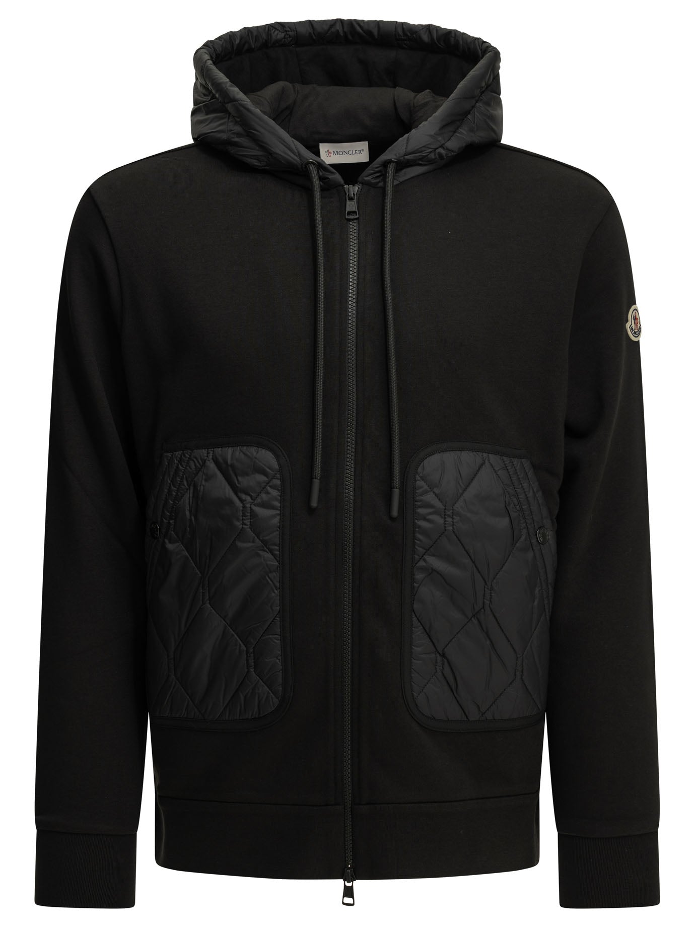 Moncler Quilted Zip-Up Sweatshirt - Black