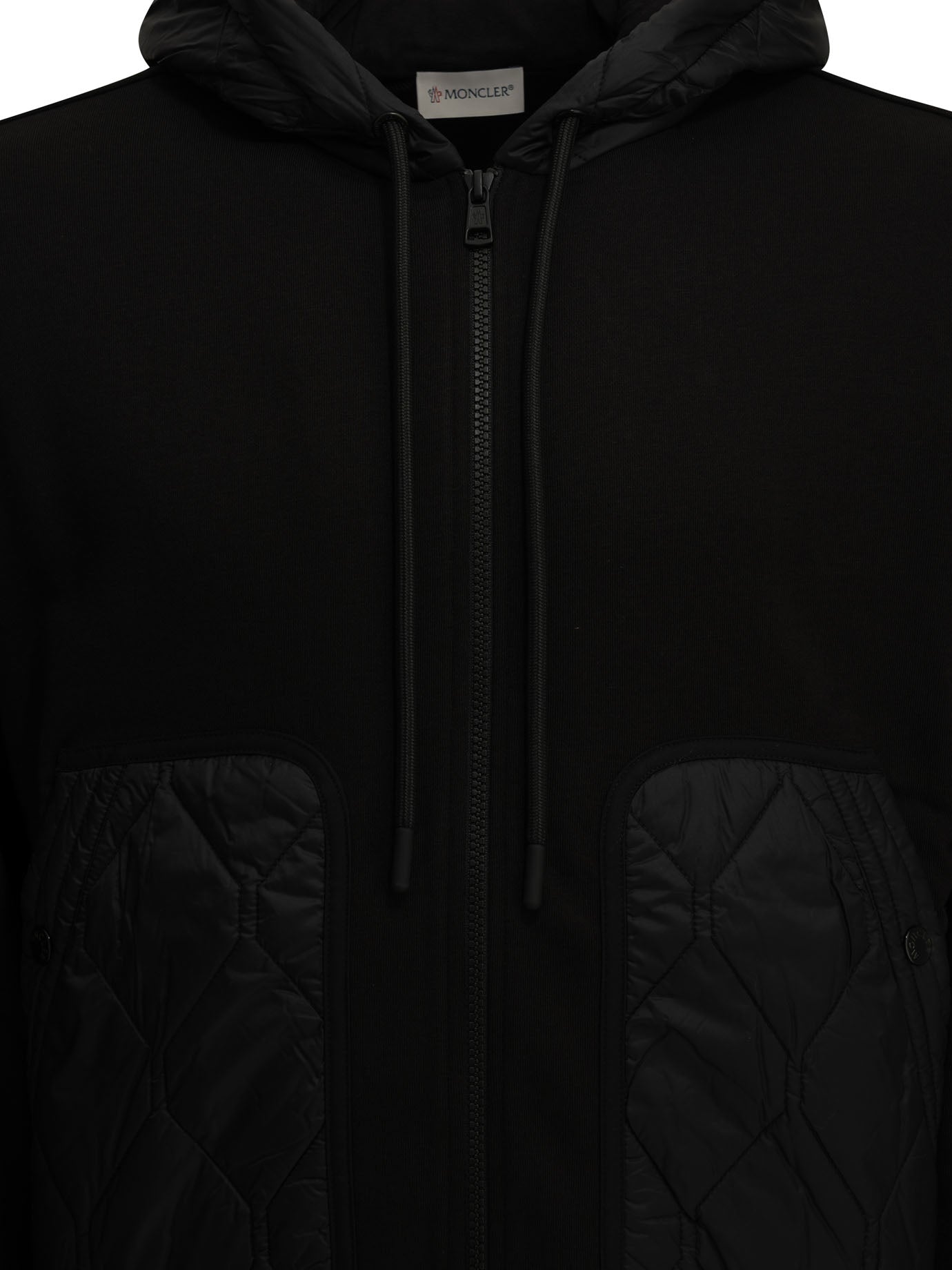 Moncler Quilted Zip-Up Sweatshirt - Black