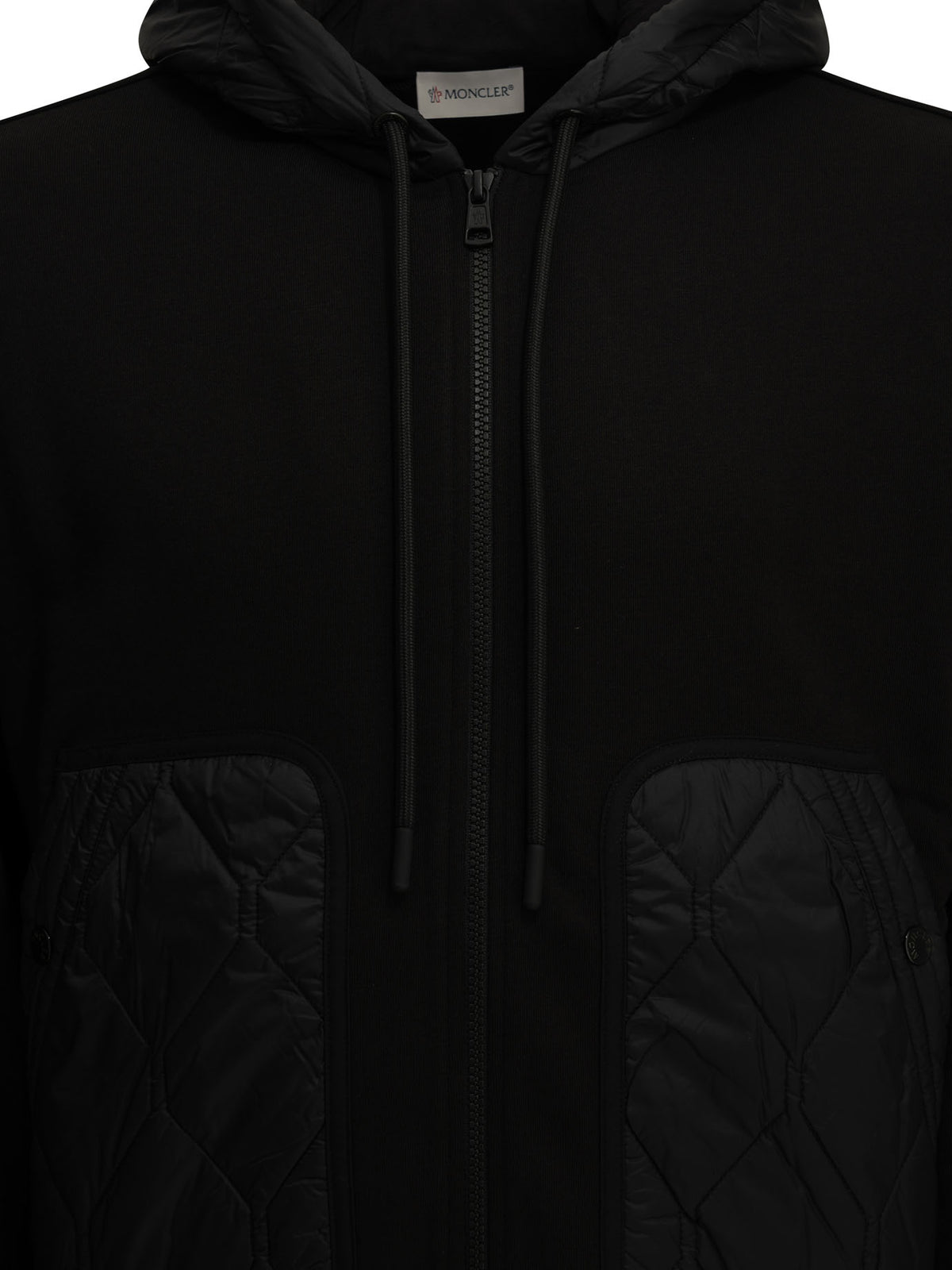 Moncler Quilted Zip-Up Sweatshirt - Black