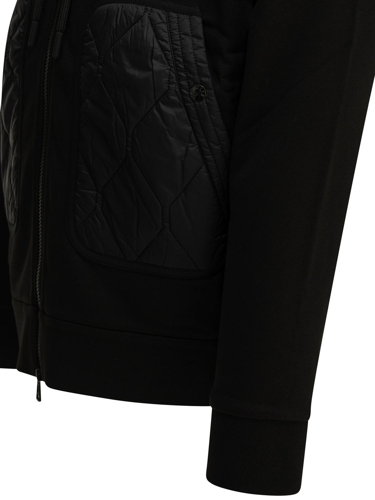 Moncler Quilted Zip-Up Sweatshirt - Black
