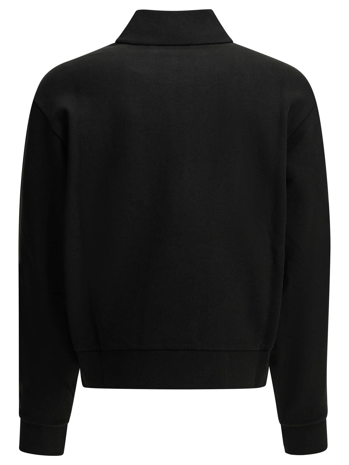 Moncler Half-Zip Sweatshirt with Logo - Black