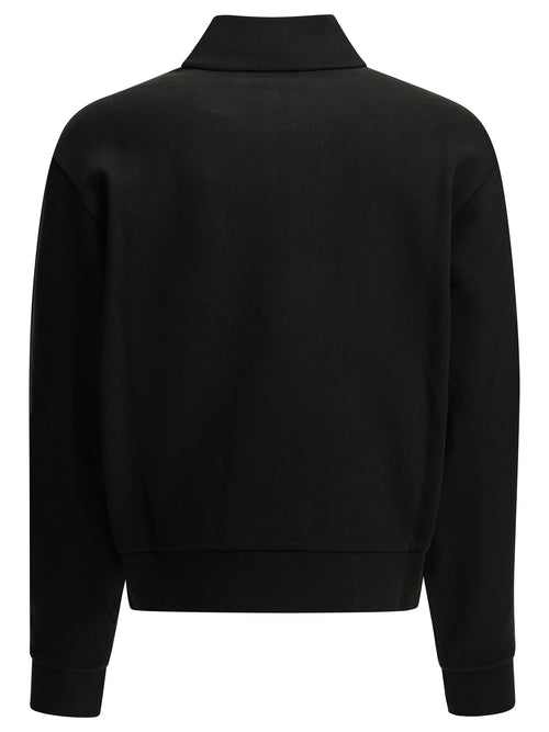 Moncler Half-Zip Sweatshirt with Logo - Black