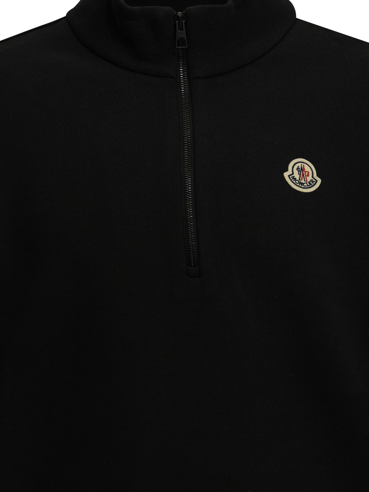 Moncler Half-Zip Sweatshirt with Logo - Black