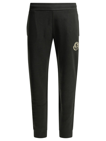 Moncler Sports Pants with Logo - Black