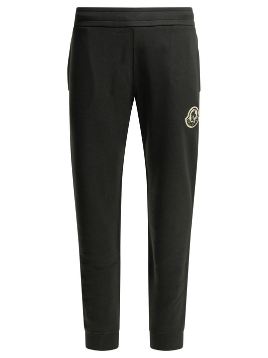 Moncler Sports Pants with Logo - Black