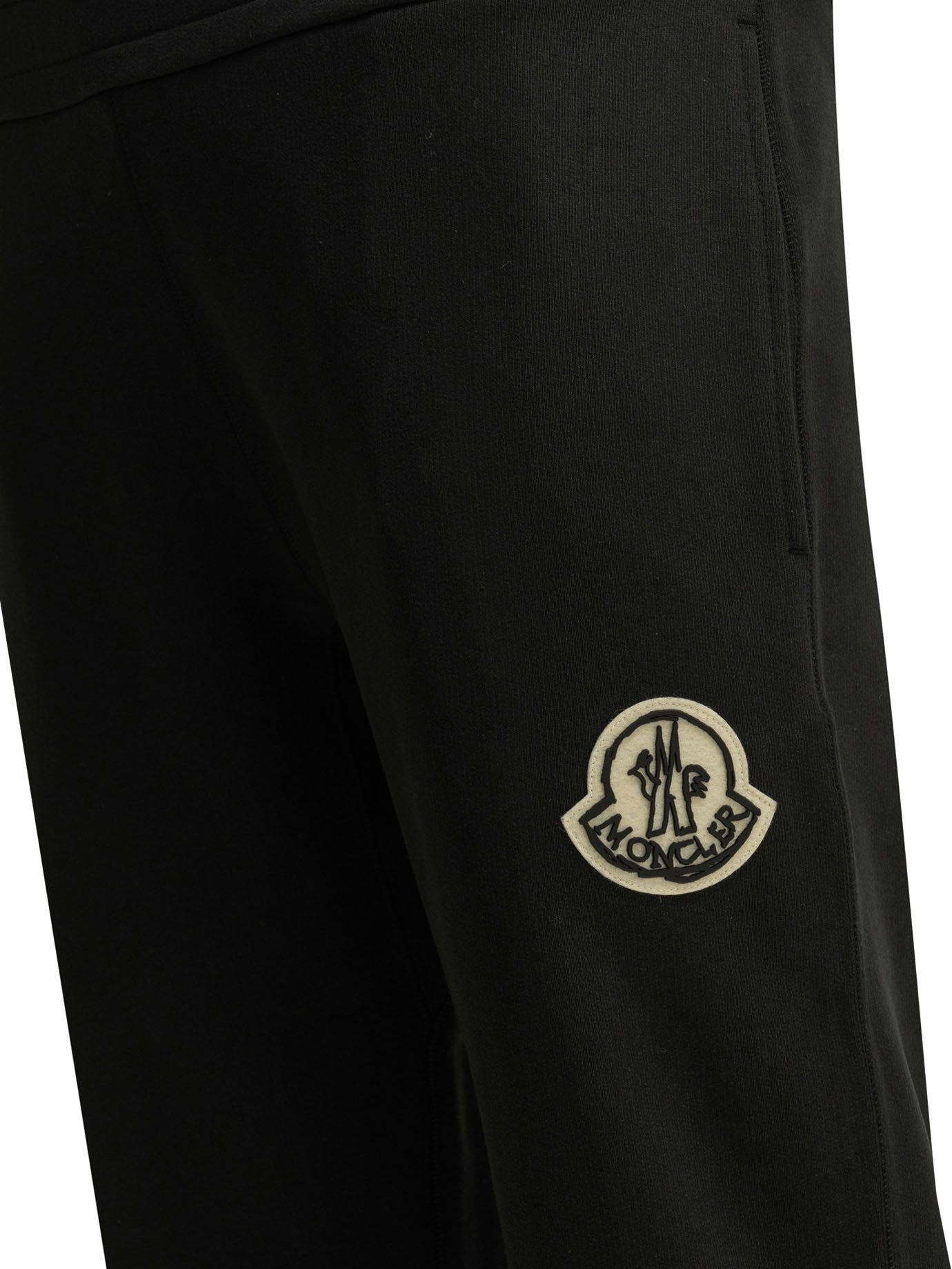 Moncler Sports Pants with Logo - Black