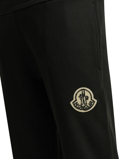 Moncler Sports Pants with Logo - Black