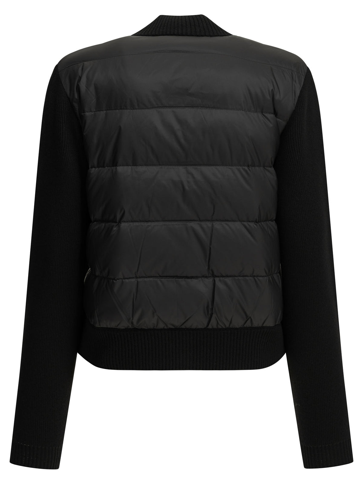 Moncler Wool Cardigan with Logo - Black