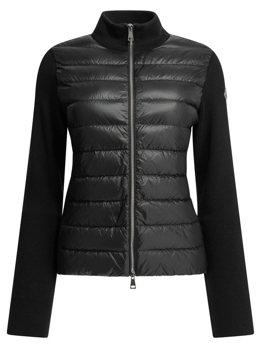 Moncler Padded wool cardigan - Black