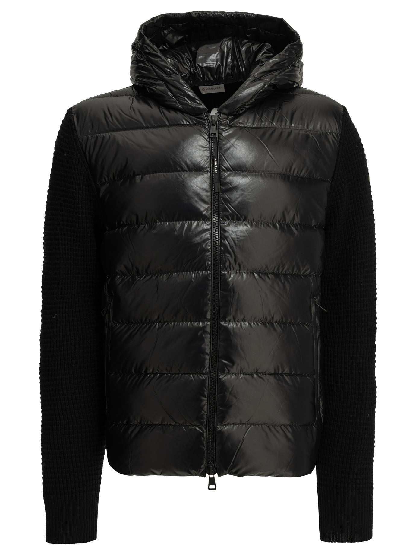Moncler Padded cardigan made of wool and cashmere - Black