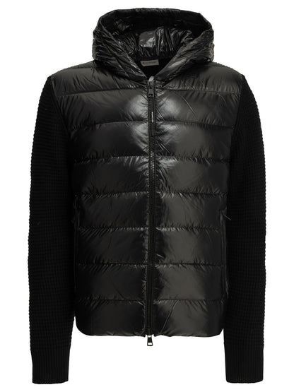 Moncler Padded cardigan made of wool and cashmere - Black
