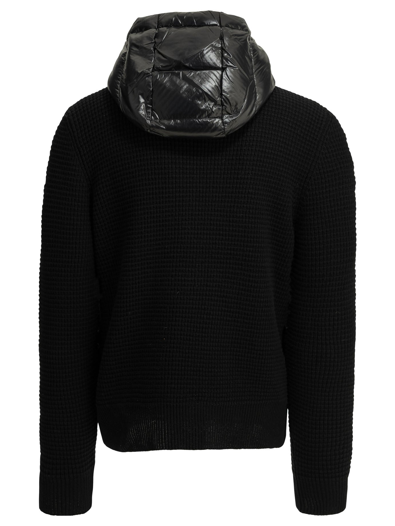 Moncler Padded cardigan made of wool and cashmere - Black
