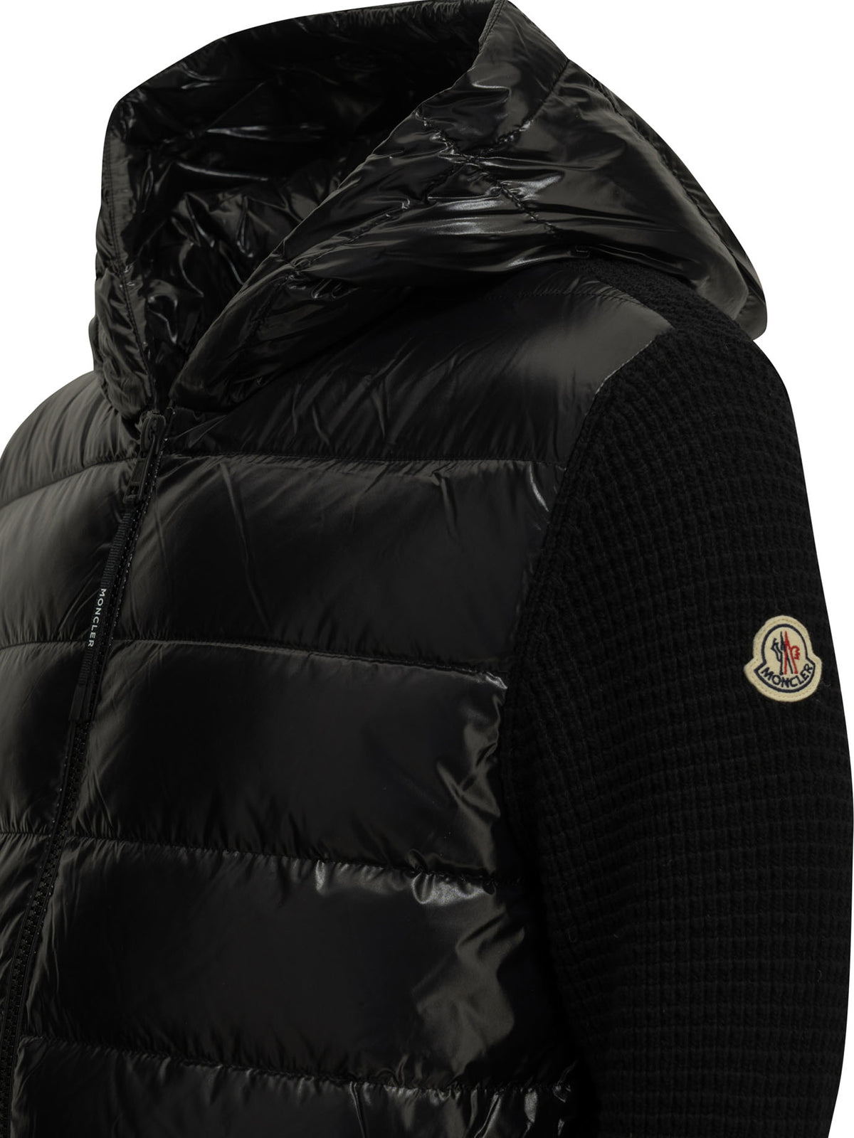 Moncler Padded cardigan made of wool and cashmere - Black