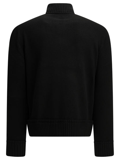 Moncler Padded wool cardigan - Black
