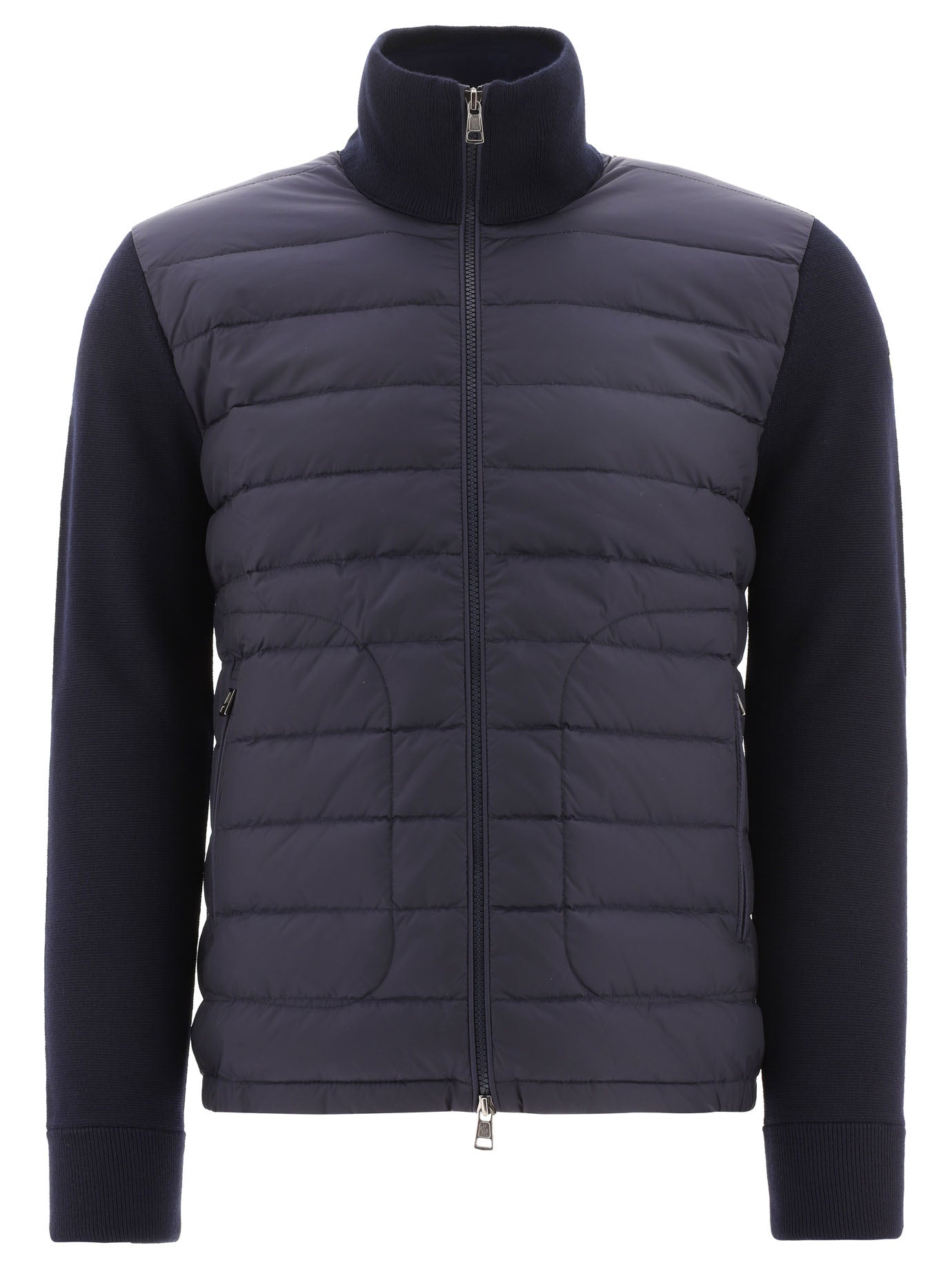 Moncler Padded cardigan made of a wool blend - Blue
