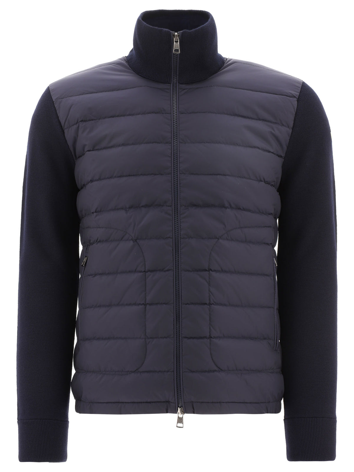Moncler Padded cardigan made of a wool blend - Blue