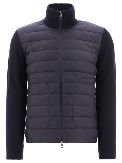 Moncler Padded cardigan made of a wool blend - Blue