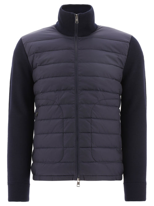 Moncler Padded cardigan made of a wool blend - Blue