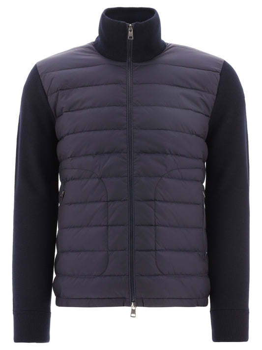 Moncler Padded cardigan made of a wool blend - Blue