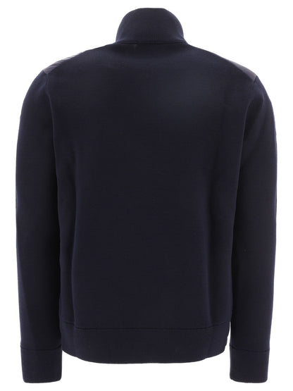 Moncler Padded cardigan made of a wool blend - Blue